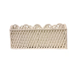 Jumbo White Rectangular Rattan Scalloped Planter