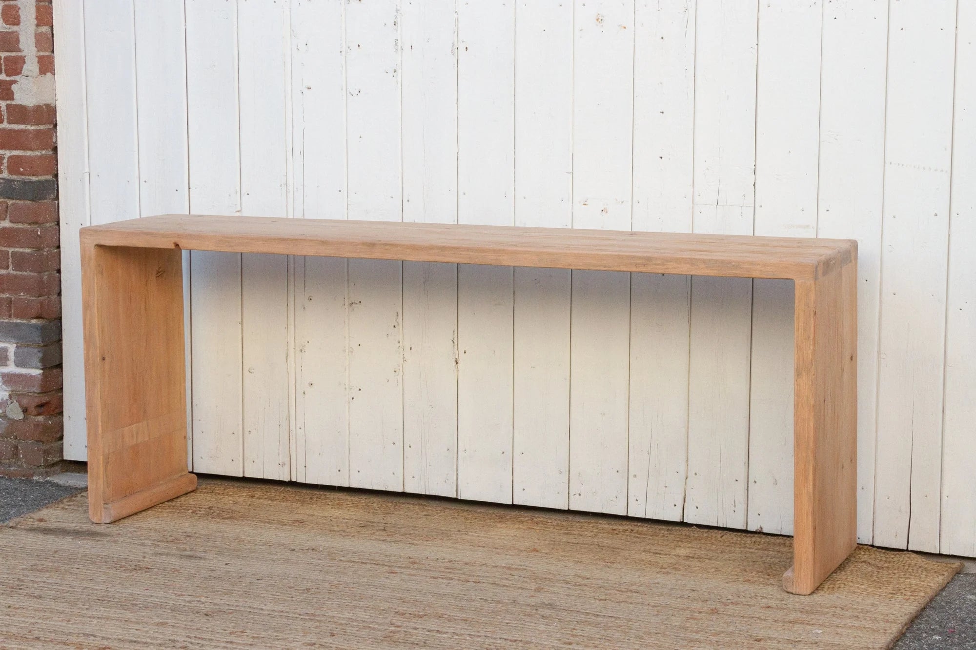 Rustic Reclaimed Wood Waterfall Console Table