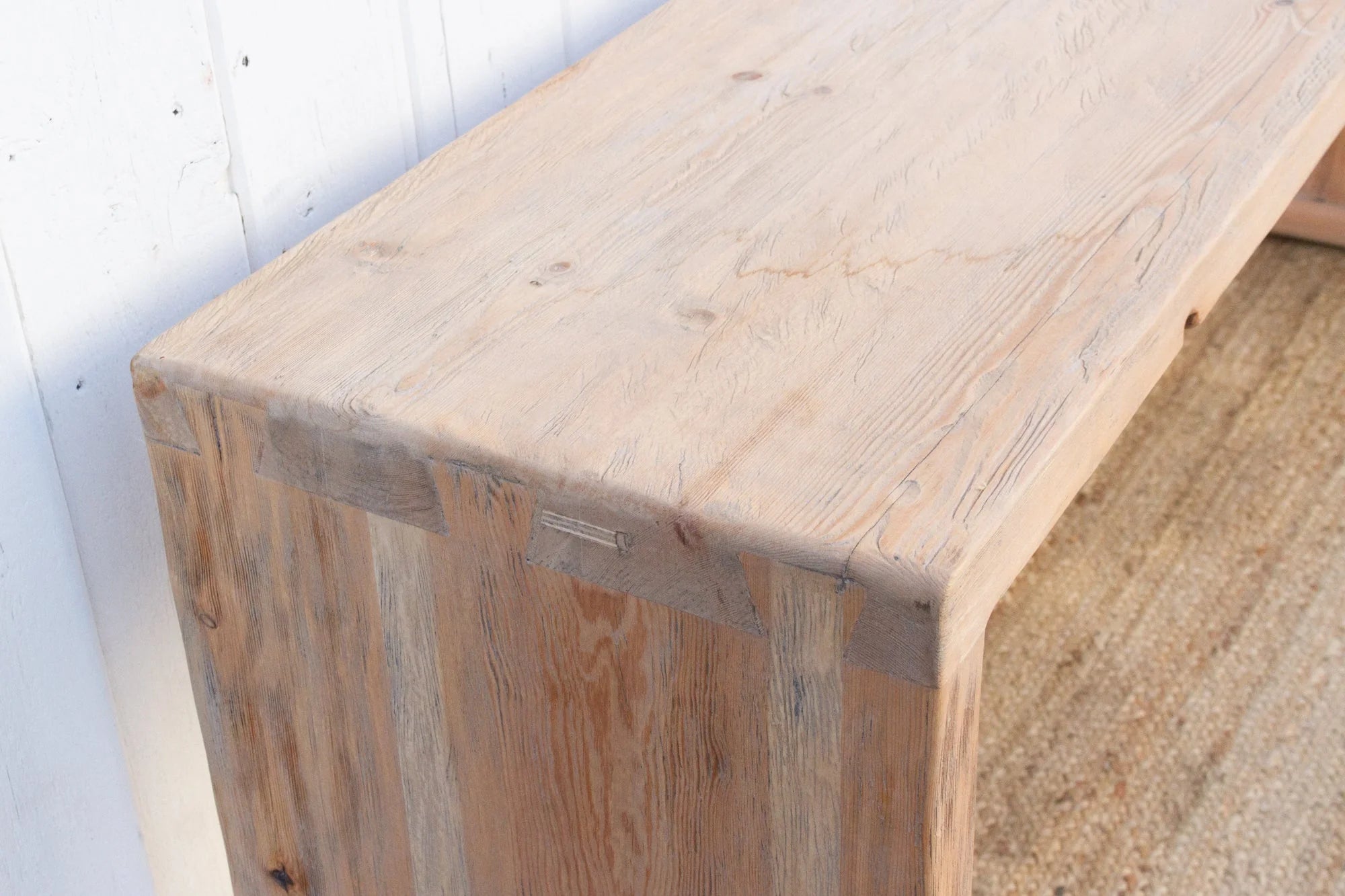 Rustic Reclaimed Wood Waterfall Console Table