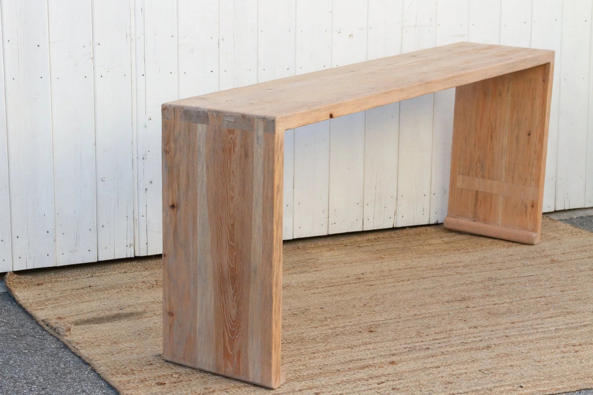 Rustic Reclaimed Wood Waterfall Console Table