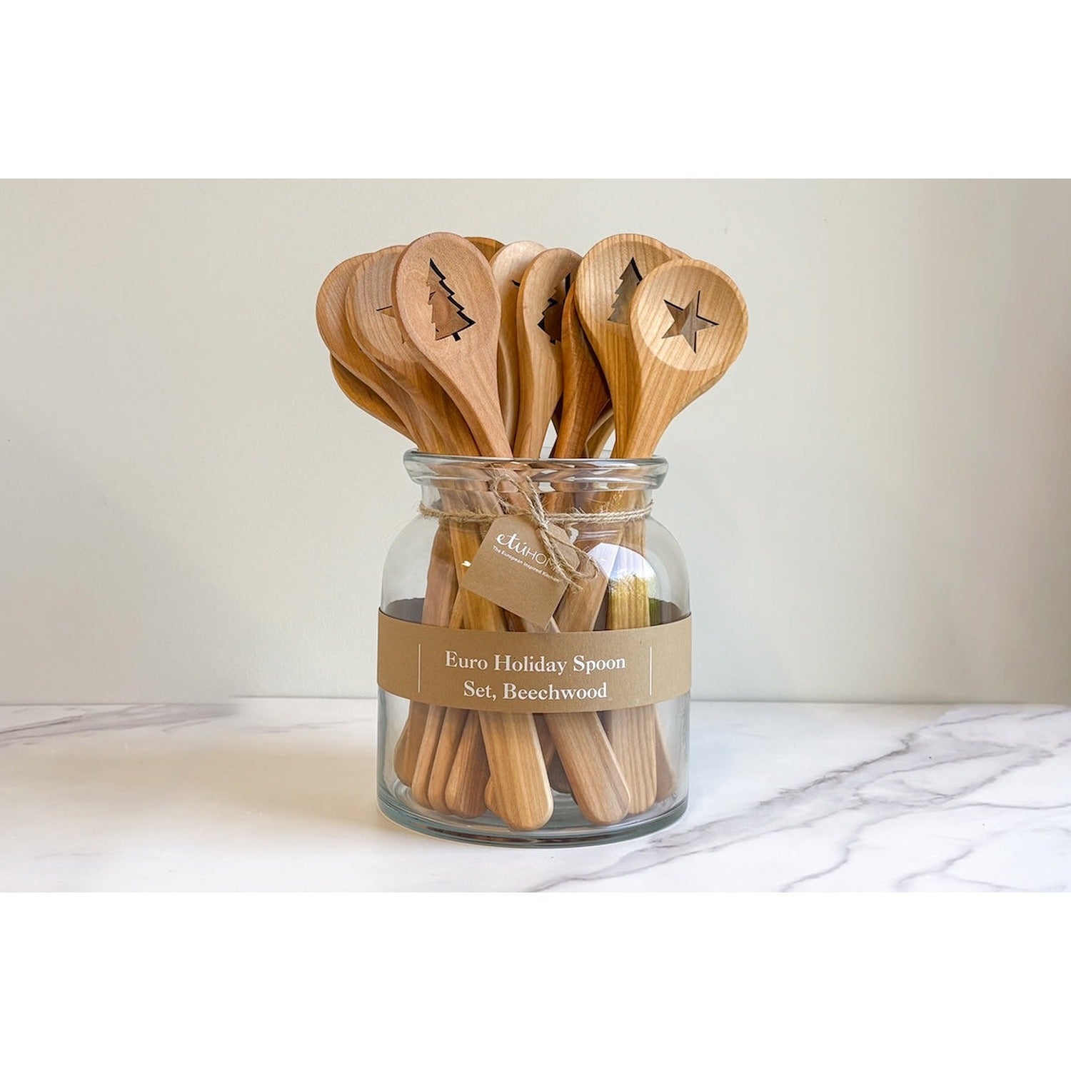 Euro Holiday Spoon Set, Beechwood