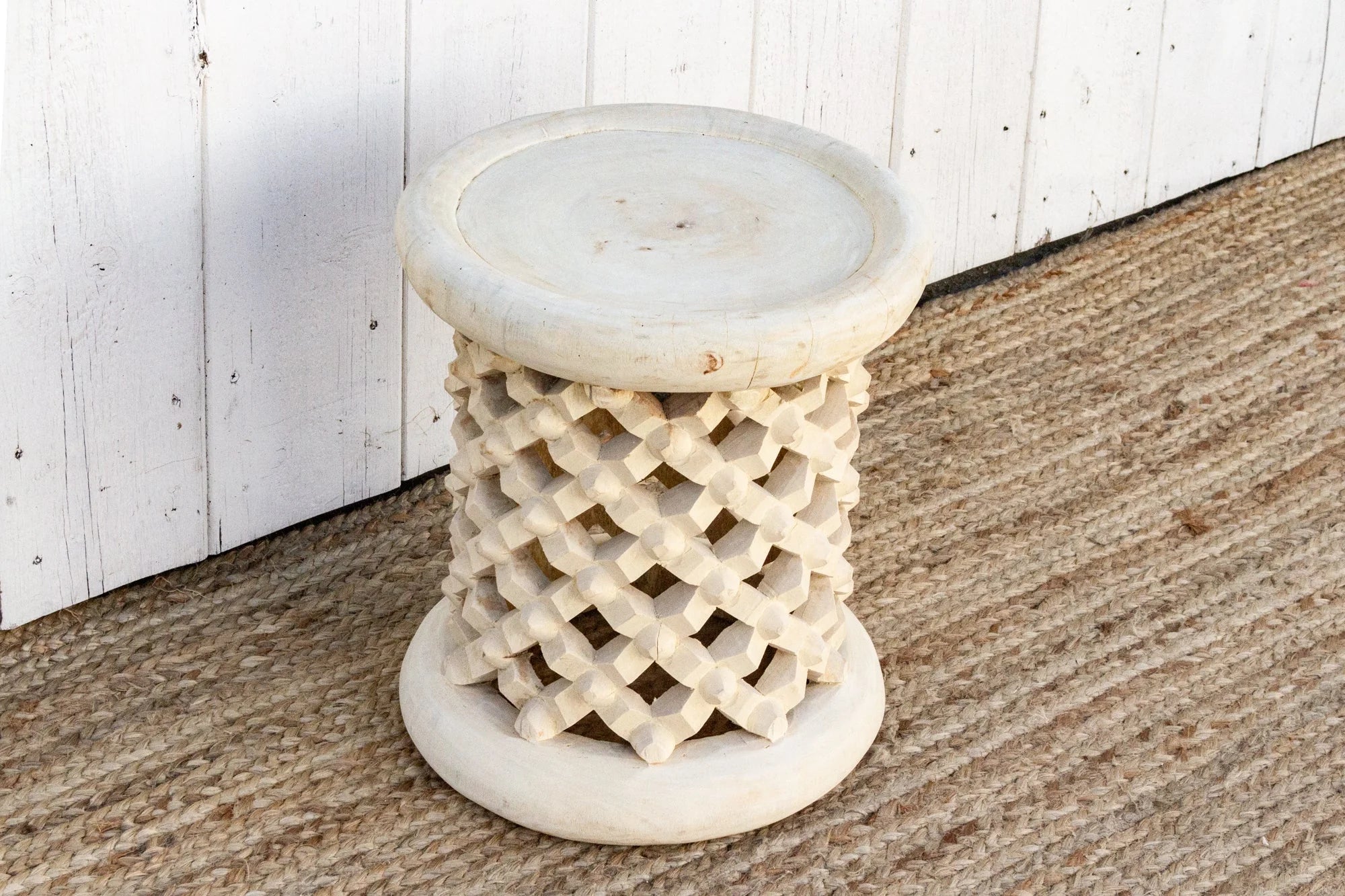 Rustic Bleached African Spider Stool