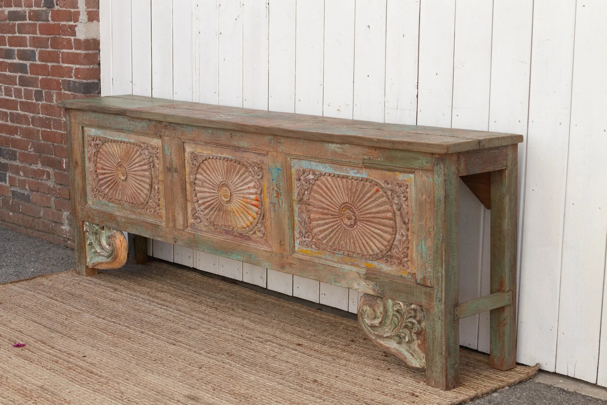 Antique Long Indo-Portuguese Sunburst Console