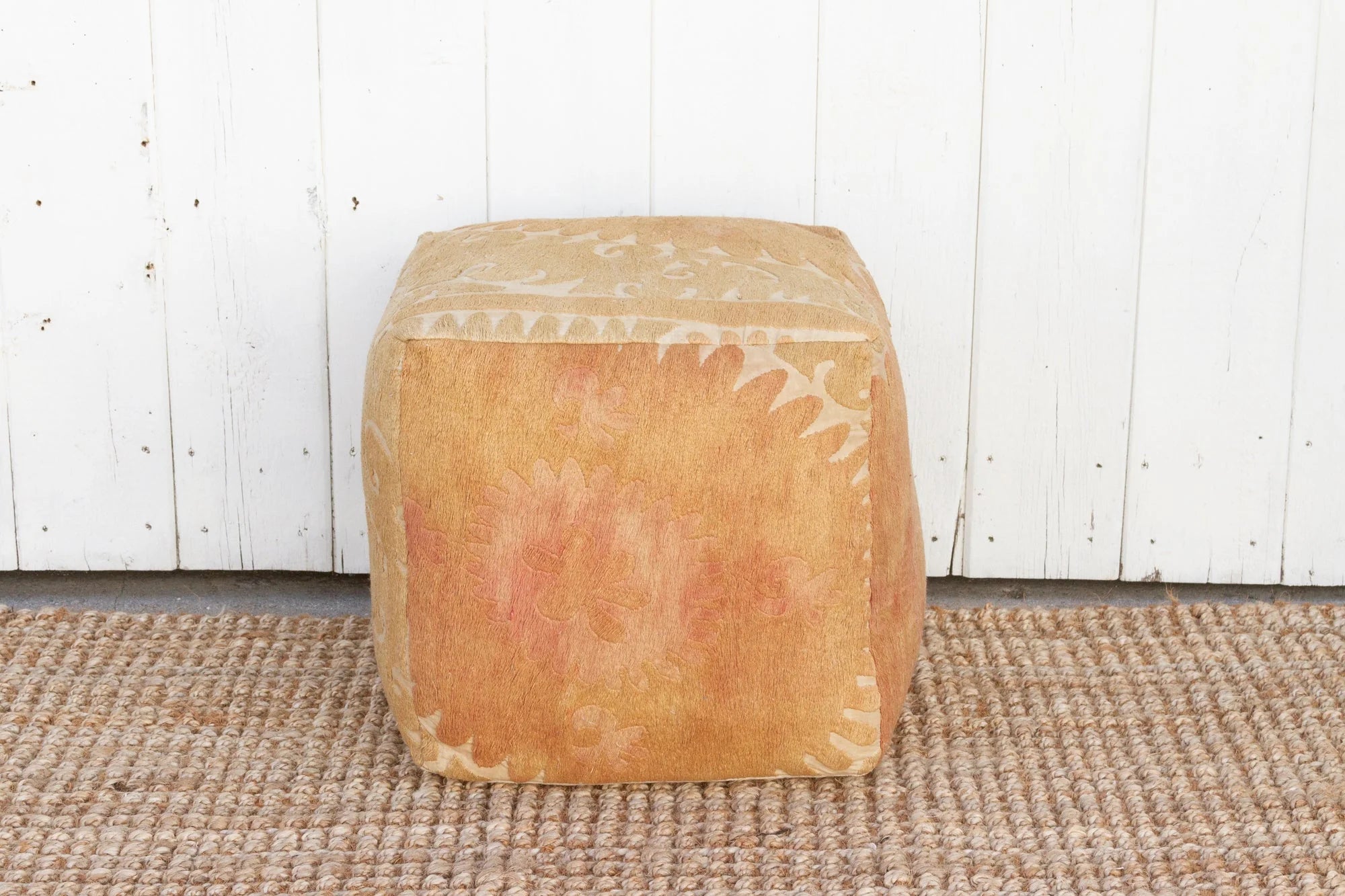 Jeti Antique Suzani Cube Ottoman