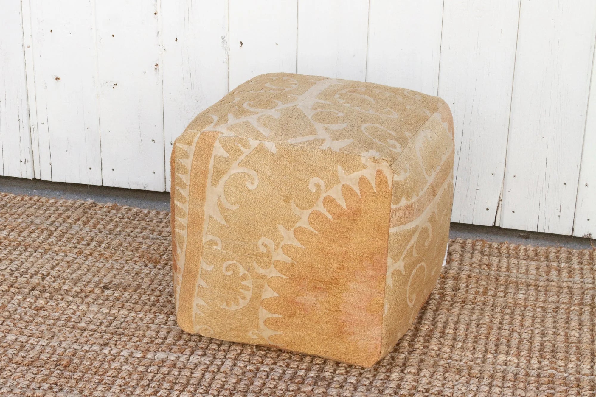 Jeti Antique Suzani Cube Ottoman