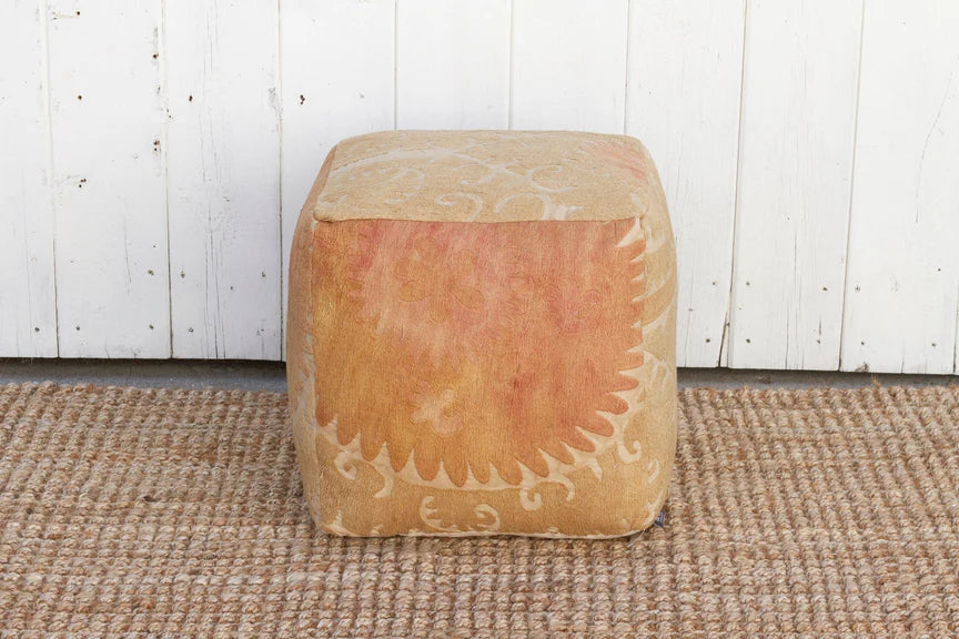 Ordo Antique Suzani Cube Ottoman