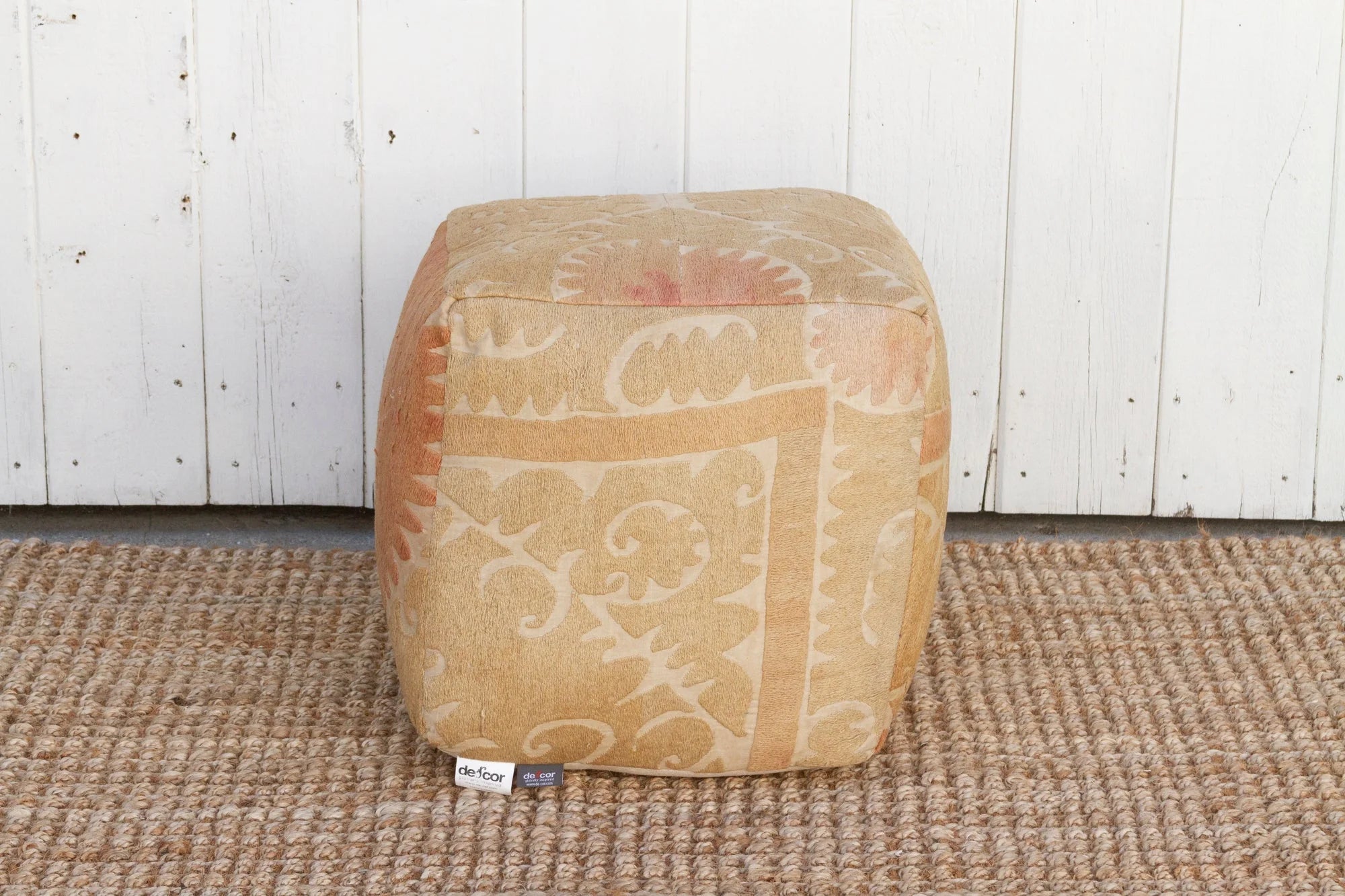 Ordo Antique Suzani Cube Ottoman