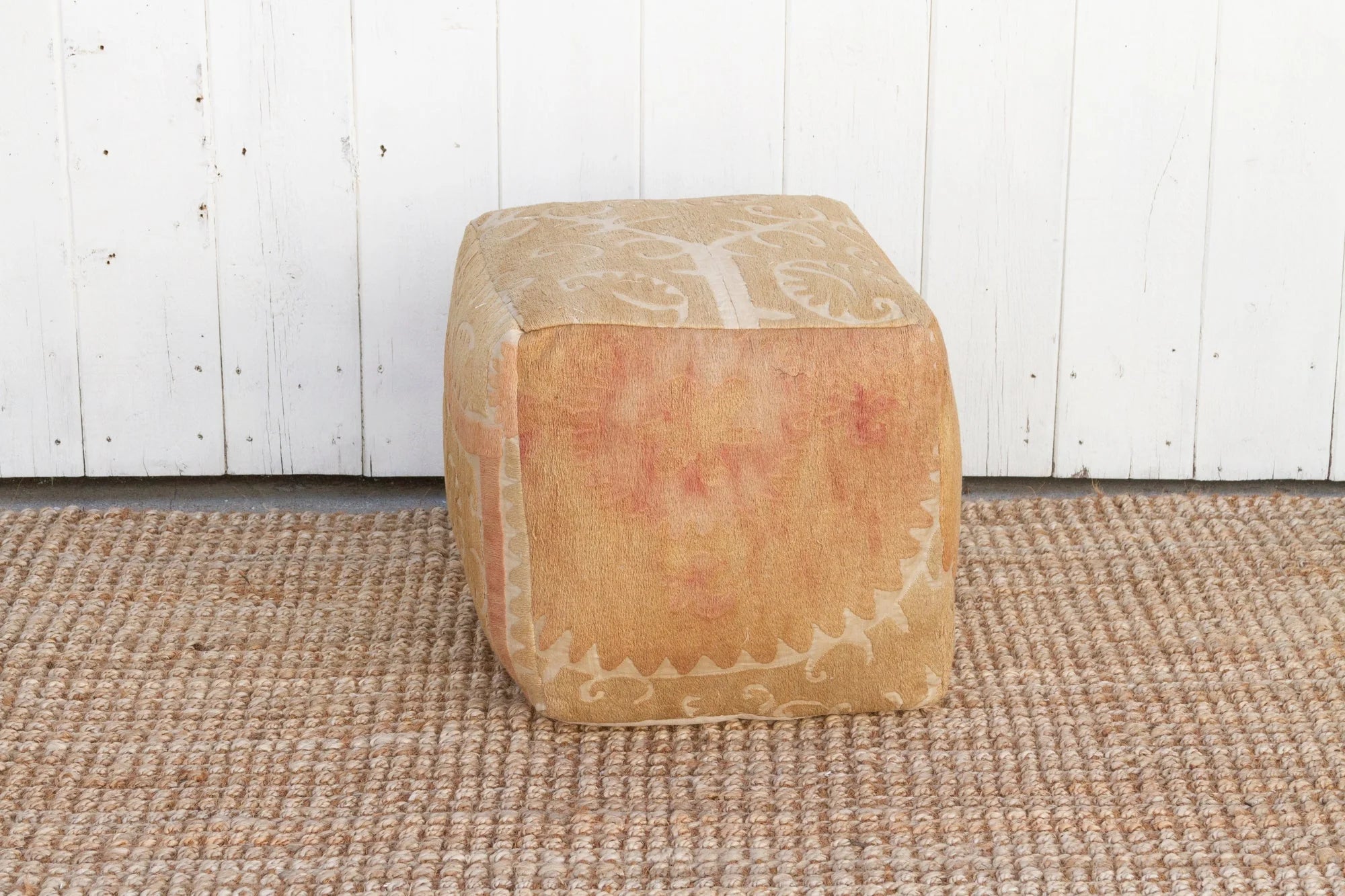 Ordo Antique Suzani Cube Ottoman