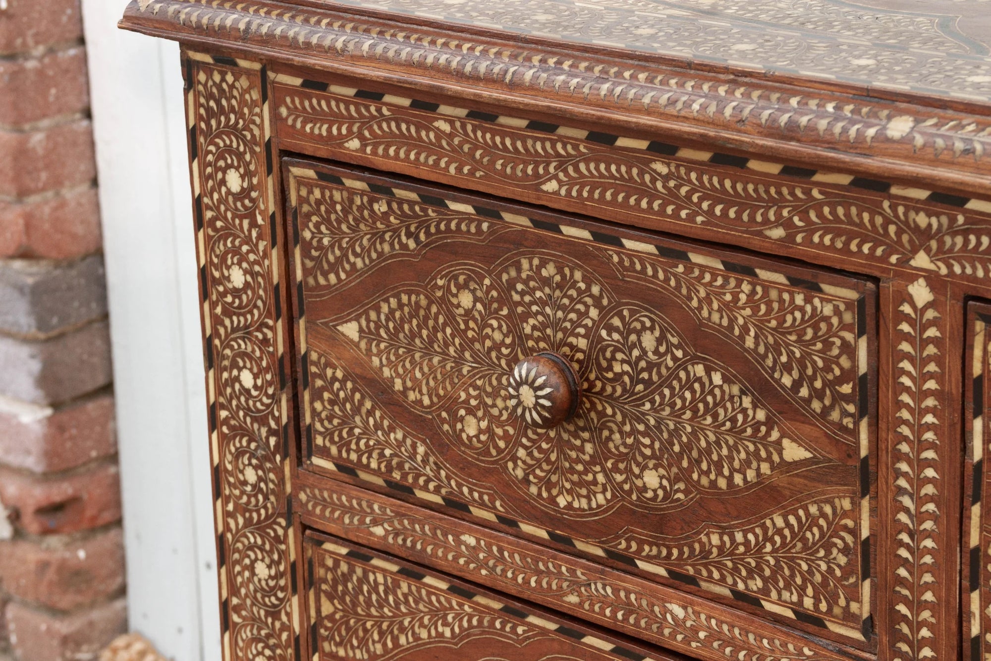 Antique Anglo Indian Scalloped Chest Of Drawers