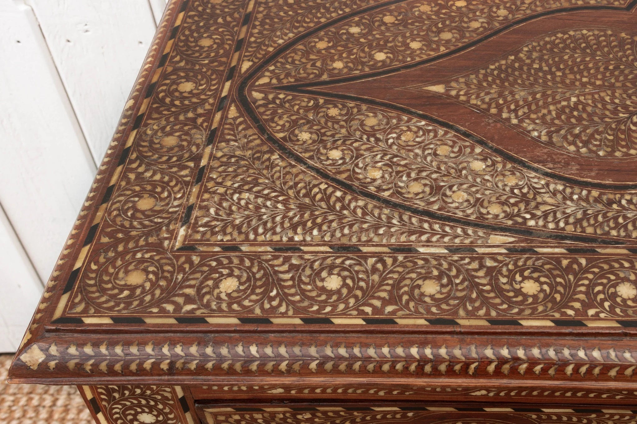 Antique Anglo Indian Scalloped Chest Of Drawers