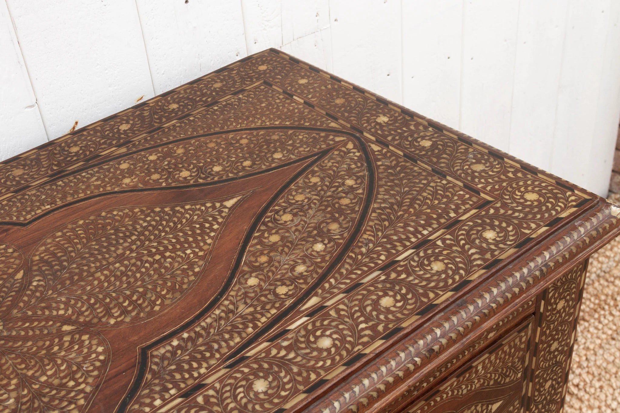 Antique Anglo Indian Scalloped Chest Of Drawers