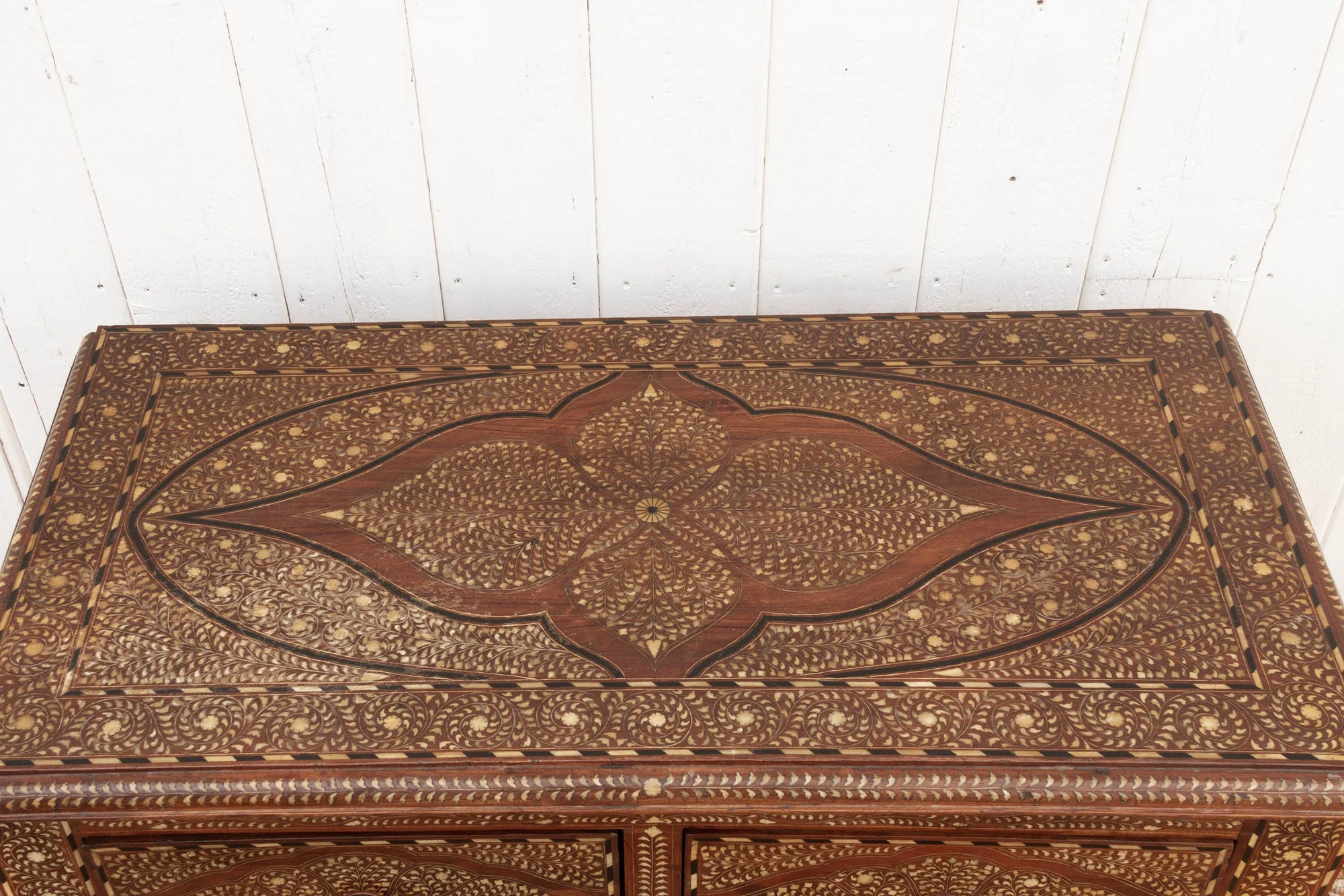 Antique Anglo Indian Scalloped Chest Of Drawers