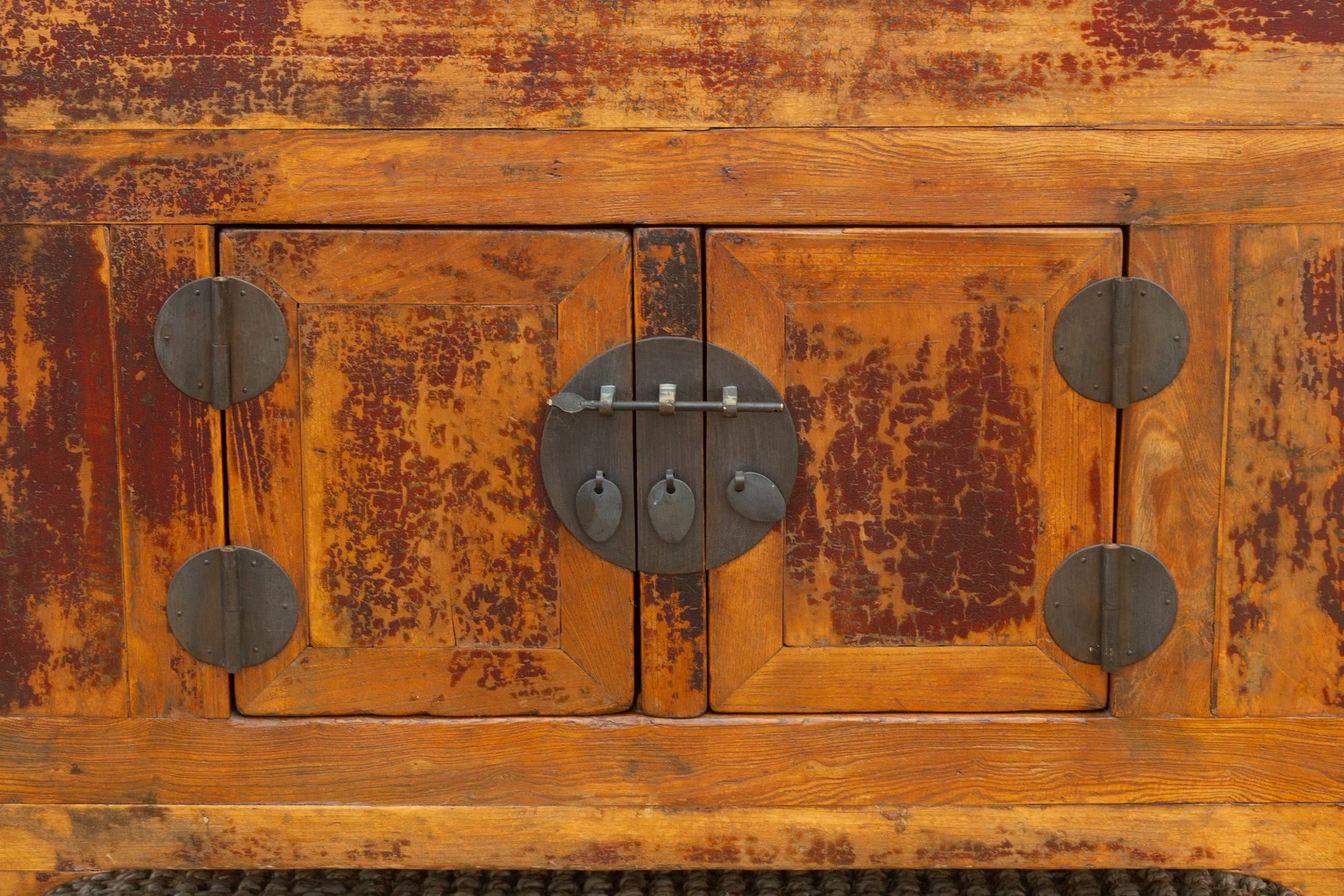 Antique Country Elm Money Cabinet