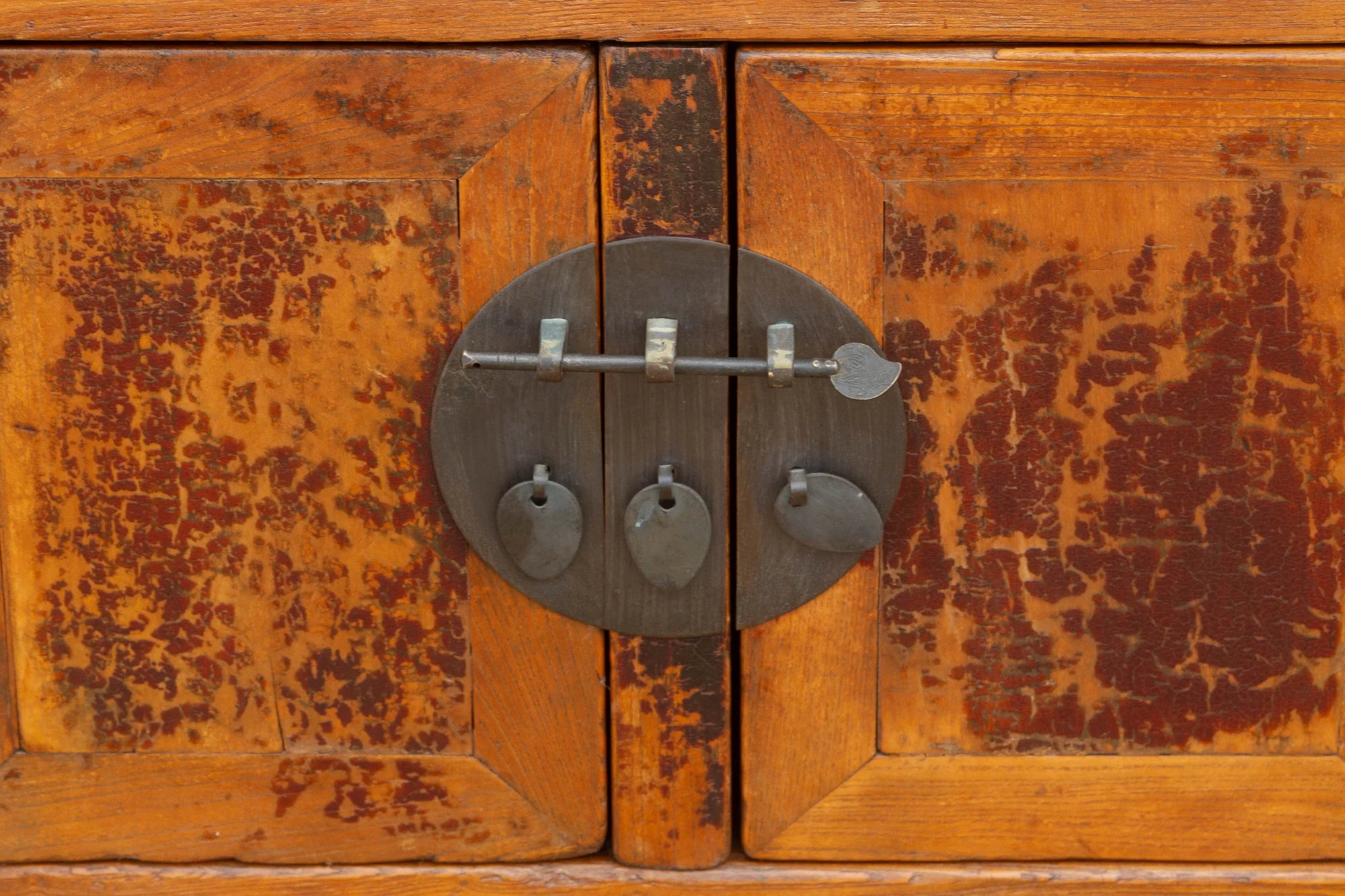 Antique Country Elm Money Cabinet