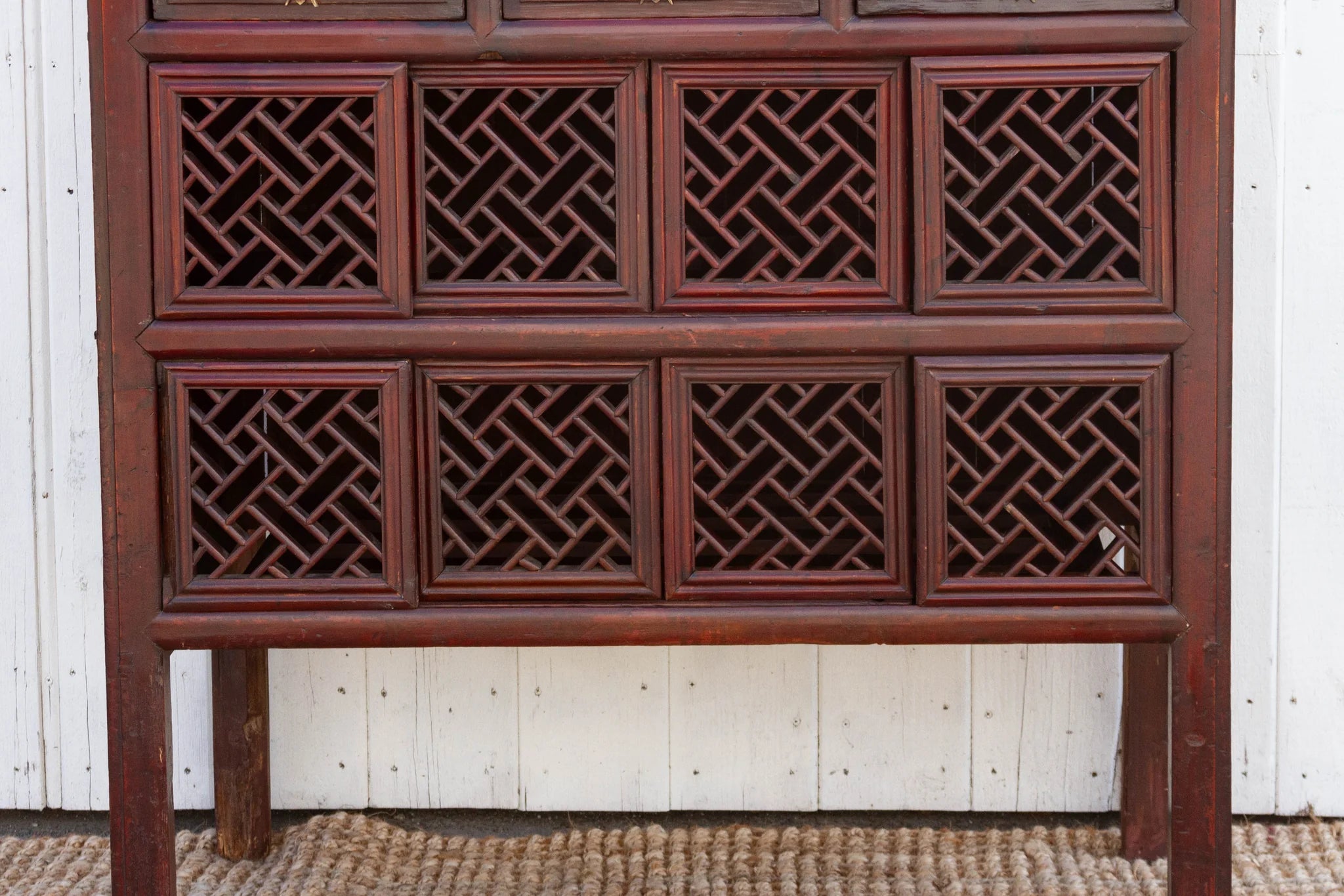 19th Century Lattice Kitchen Cabinet