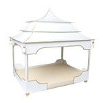 Jumbo Pagoda Pet Bed Ivory and Gold