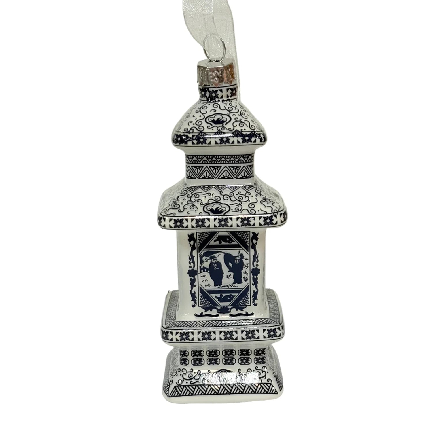 Navy & White Figurine Pagoda Ornament