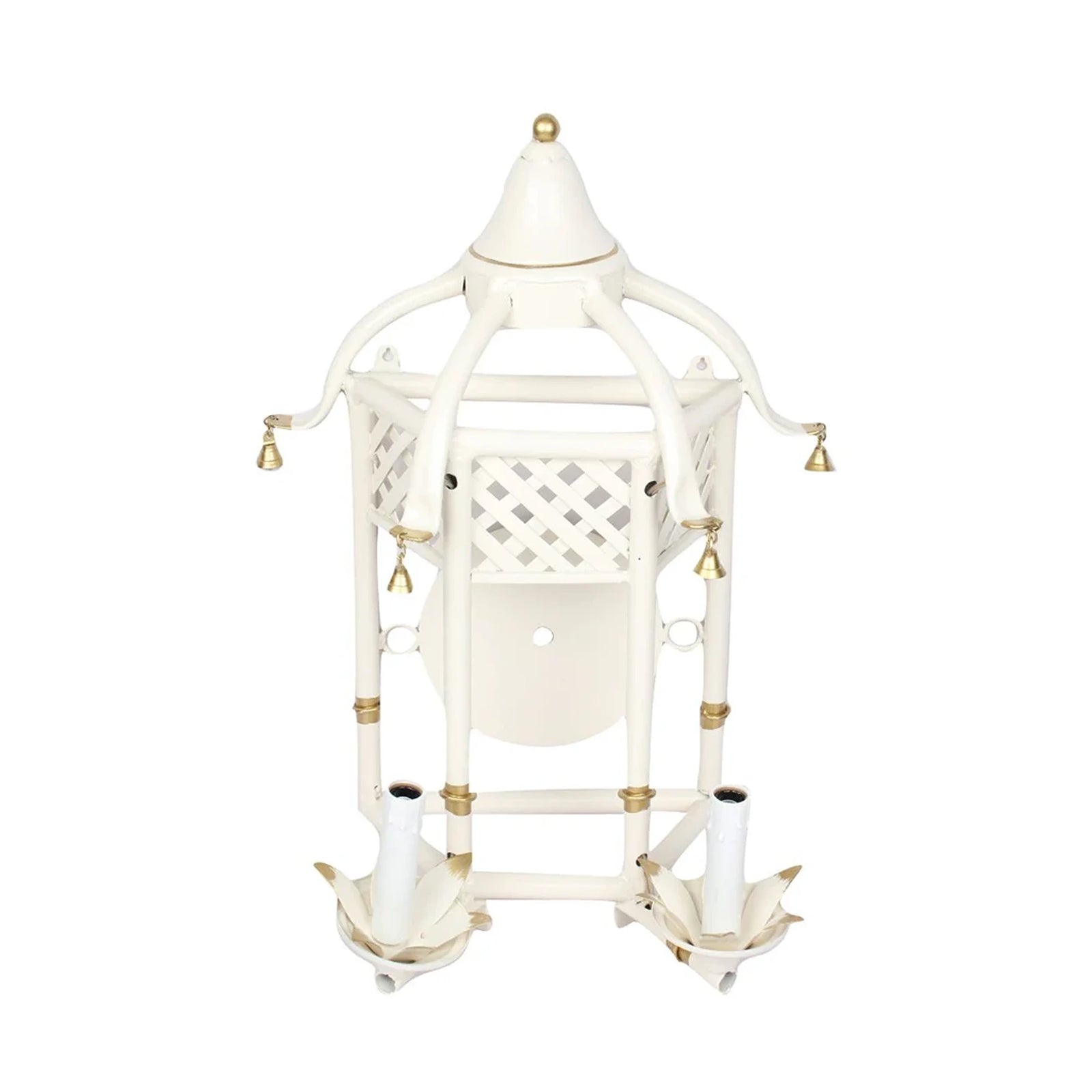 Ivory & Gold Lattice Pagoda Sconce
