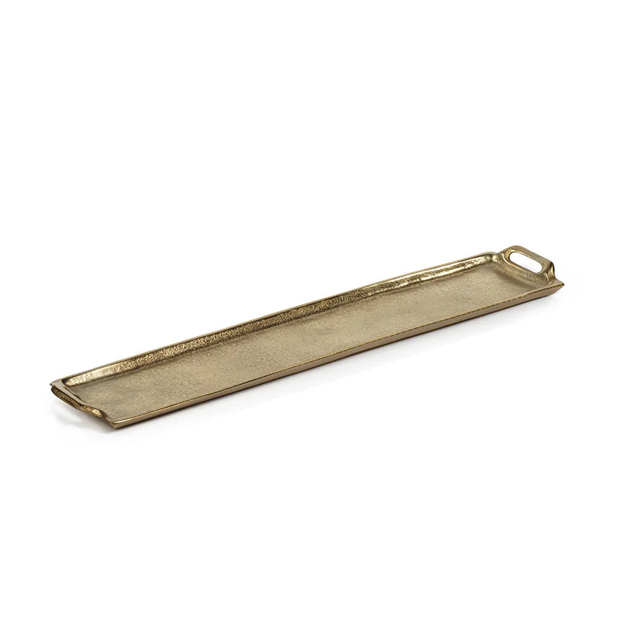 26" Cassie Rectangular Aluminum Tray - Gold