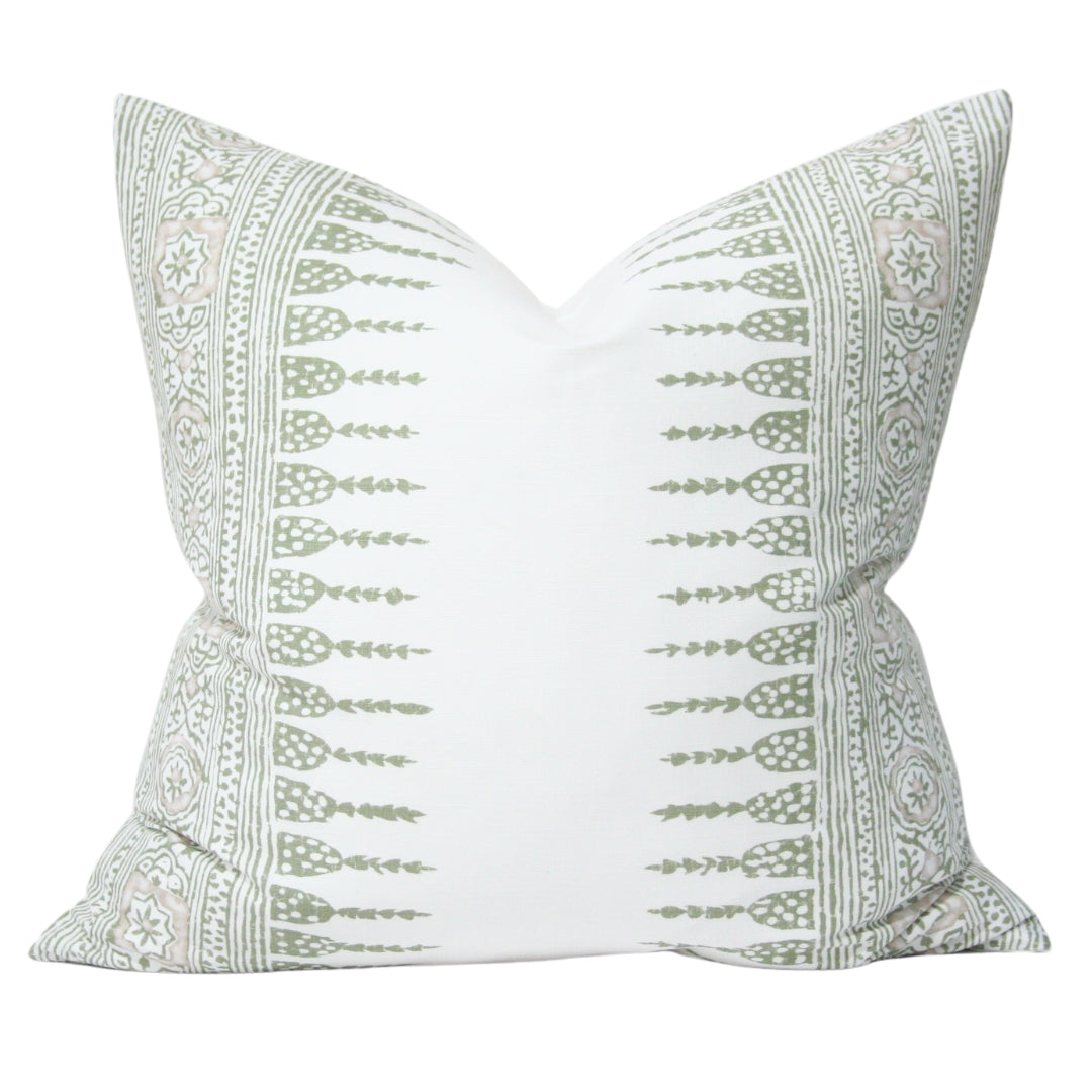 Javanese Stripe Green and Pale Pink (Last Chance)