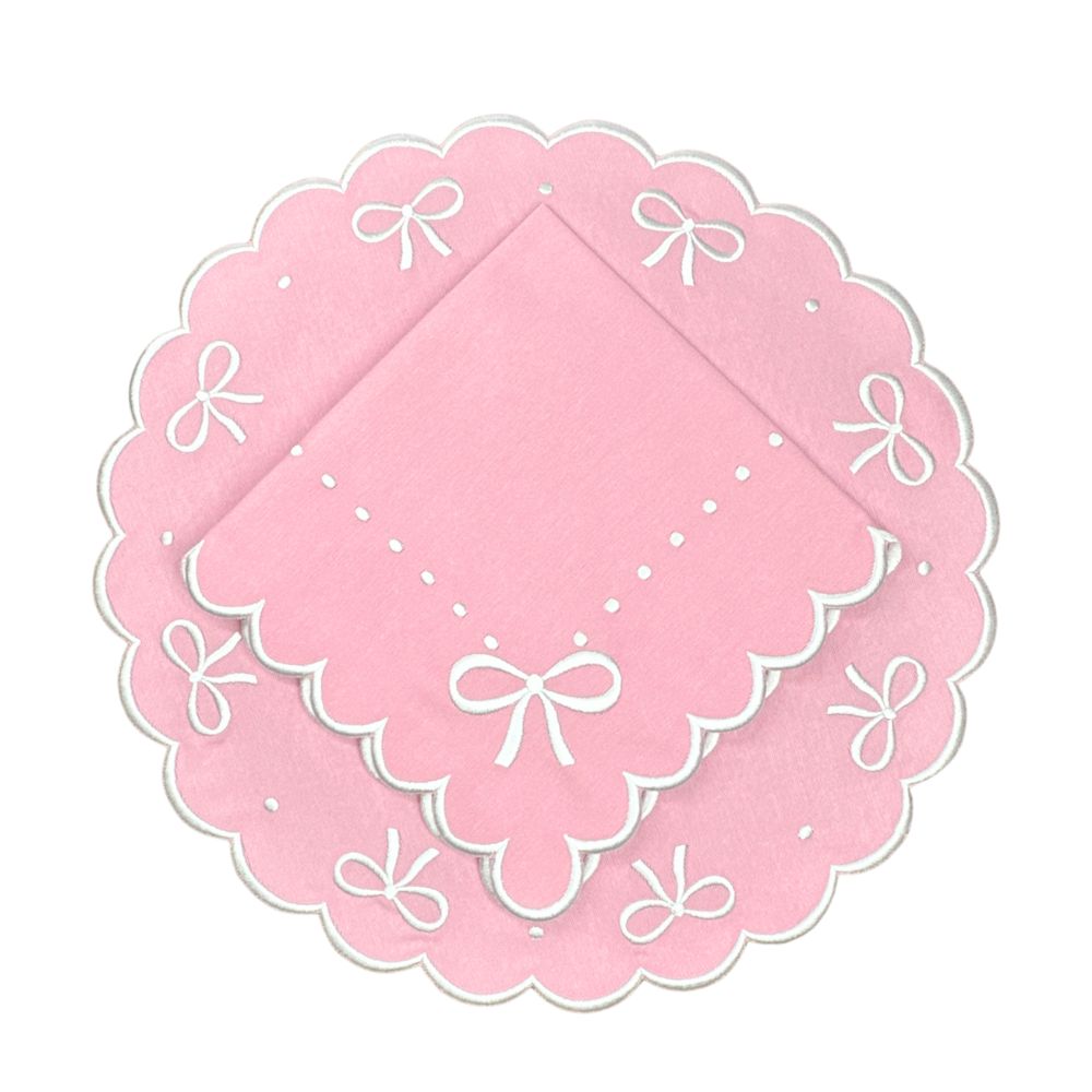 Juliet Bows Napkin - Pink (Set of 4)