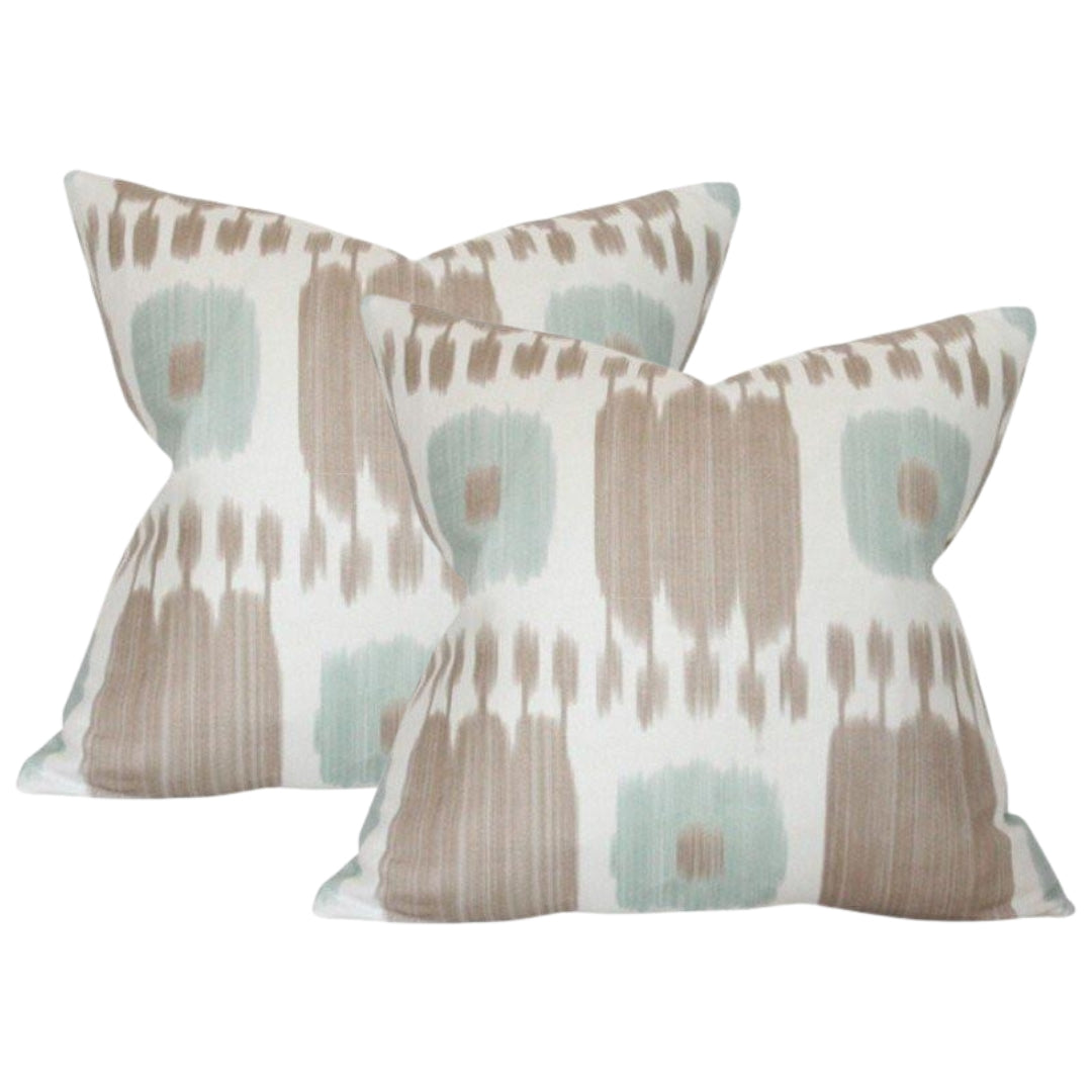 Kandira Greige and Pale Aqua - Set of 2