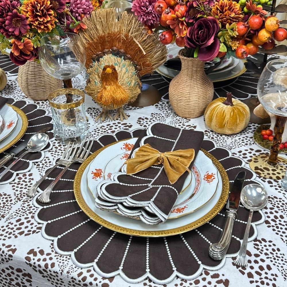 Studio Collection: Pippa Placemat - Cocoa/White (Set of 4)