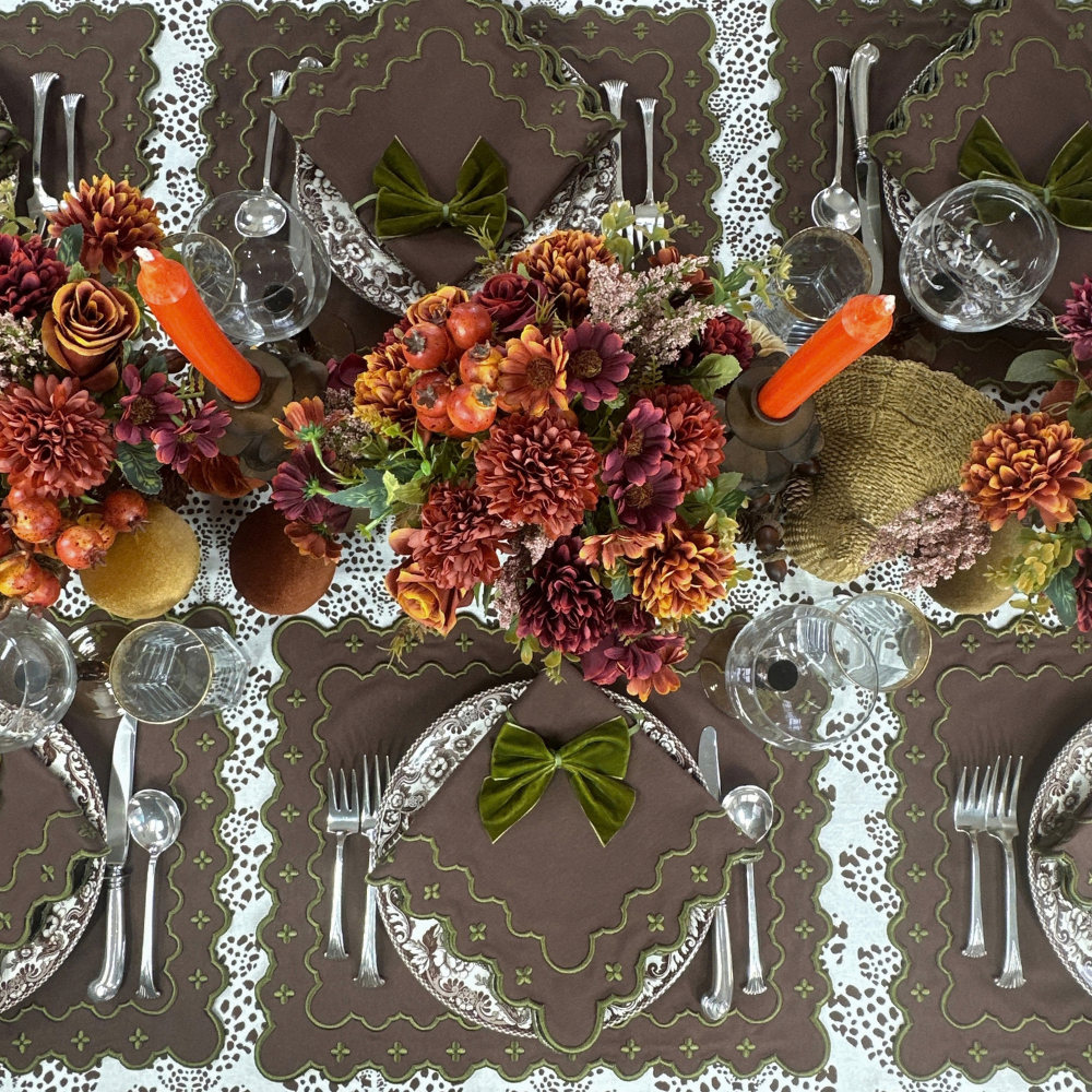 Georgina Placemat - Cocoa and Sage (Set of 4)