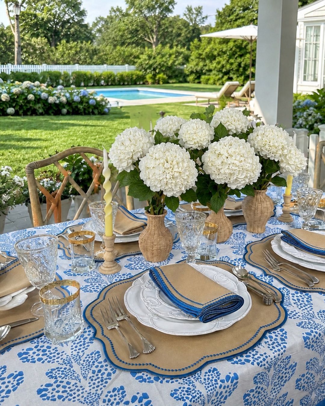 Charlotte Napkin - Wheat and Azure Blue (Set of 4)