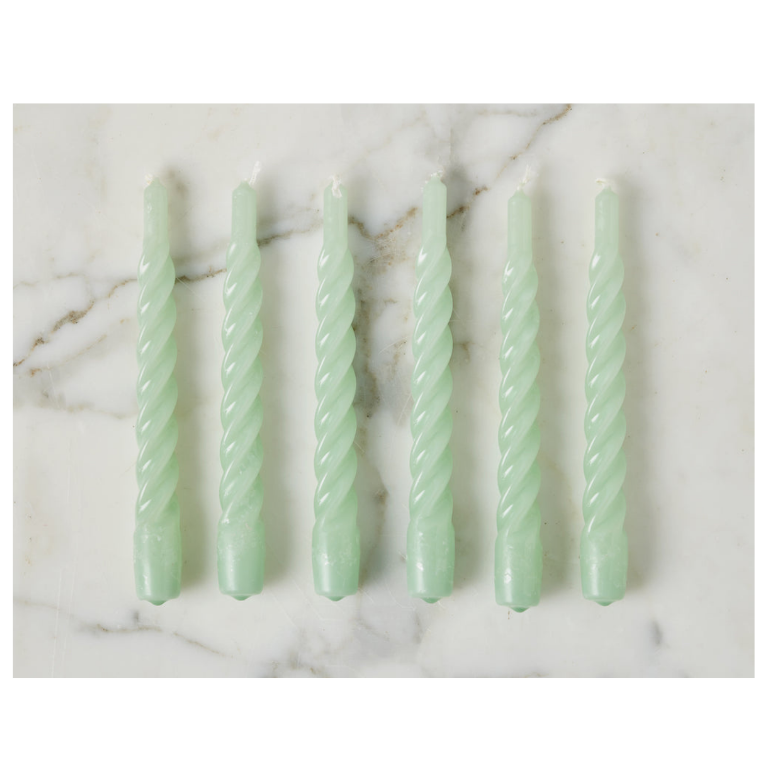 Twisted Tapered Candle, Sage, Box of 6