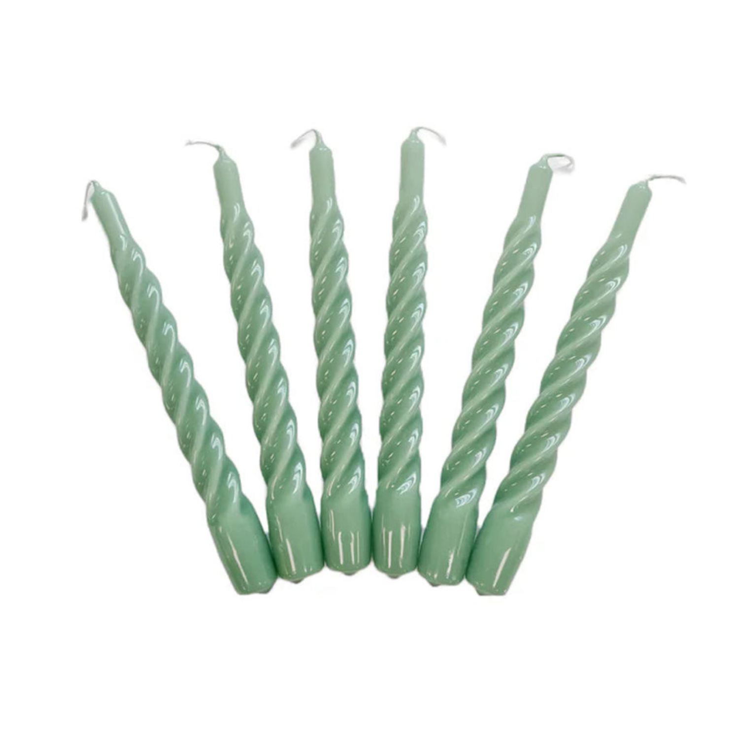 Twisted Tapered Candle, Sage, Box of 6