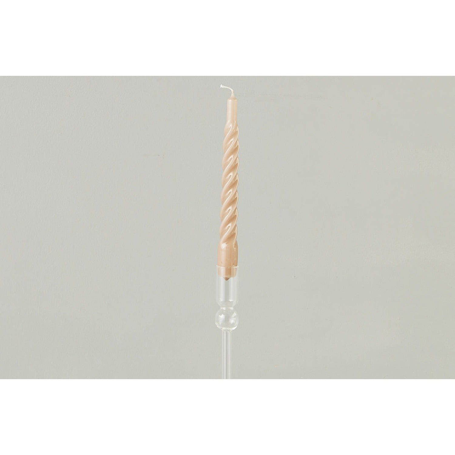 Lacquer Twisted Taper Candles, Taupe, Set of 6