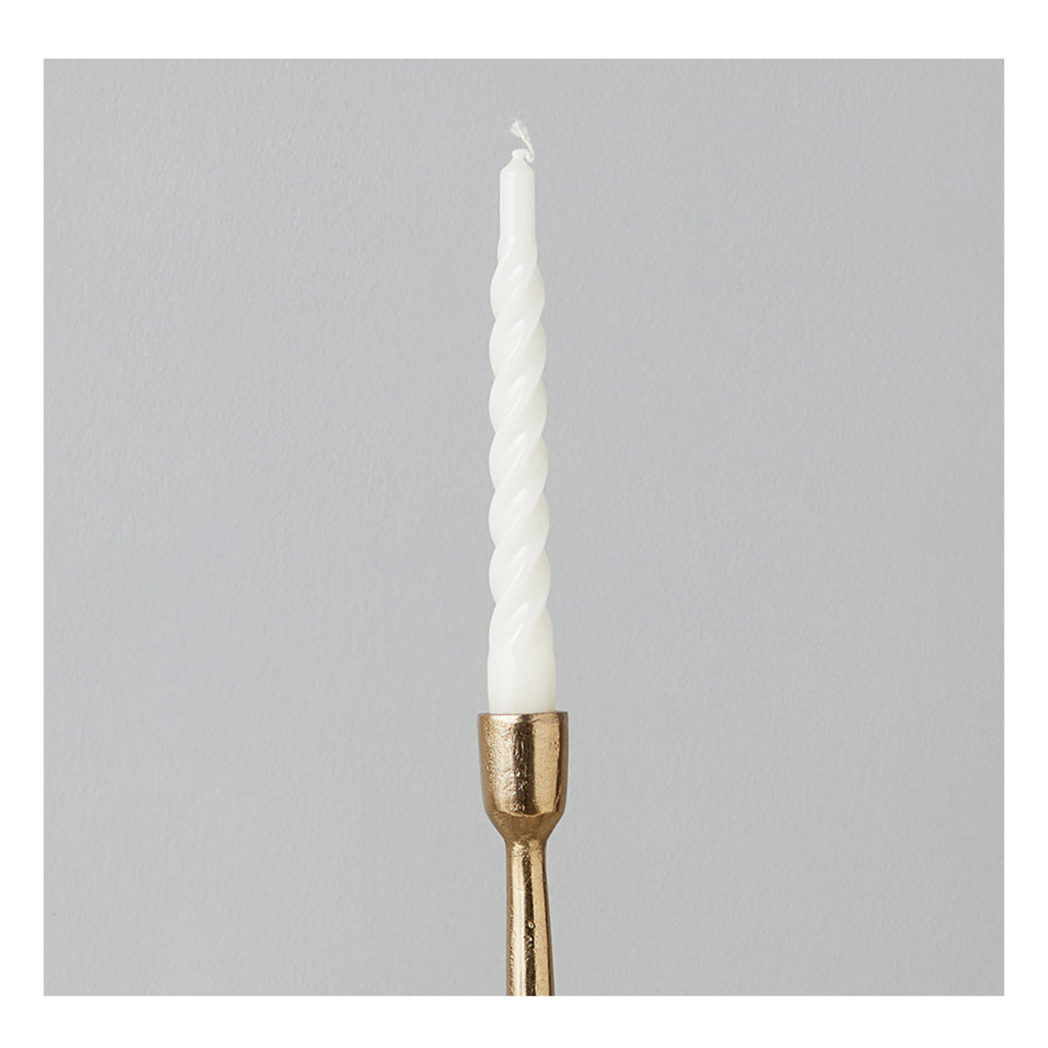 Twisted Tapered Candle, White, Box of 6