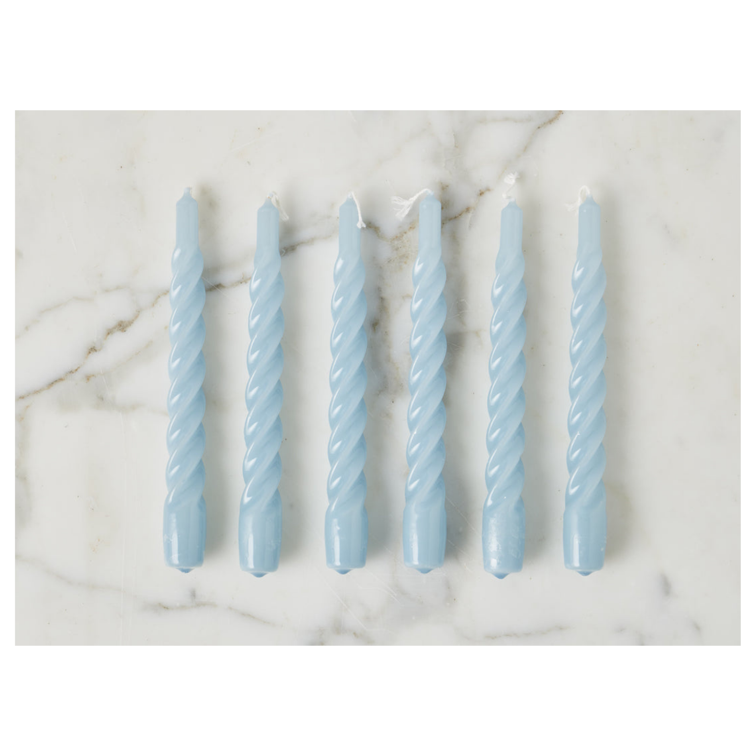 Twisted Tapered Candle, Denim, Box of 6