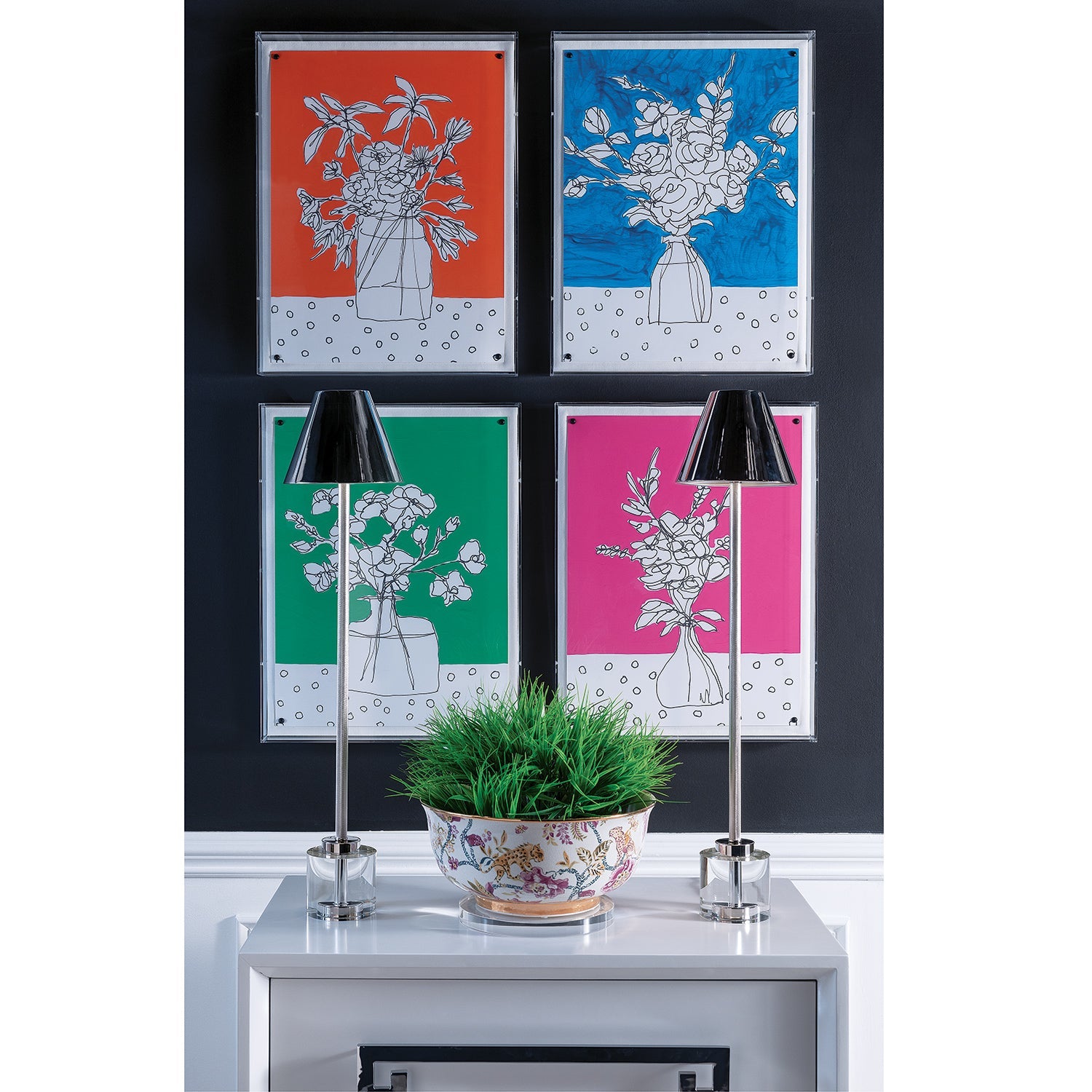 Parliament Crystal/Nickel Buffet Lamp (Set of 2)