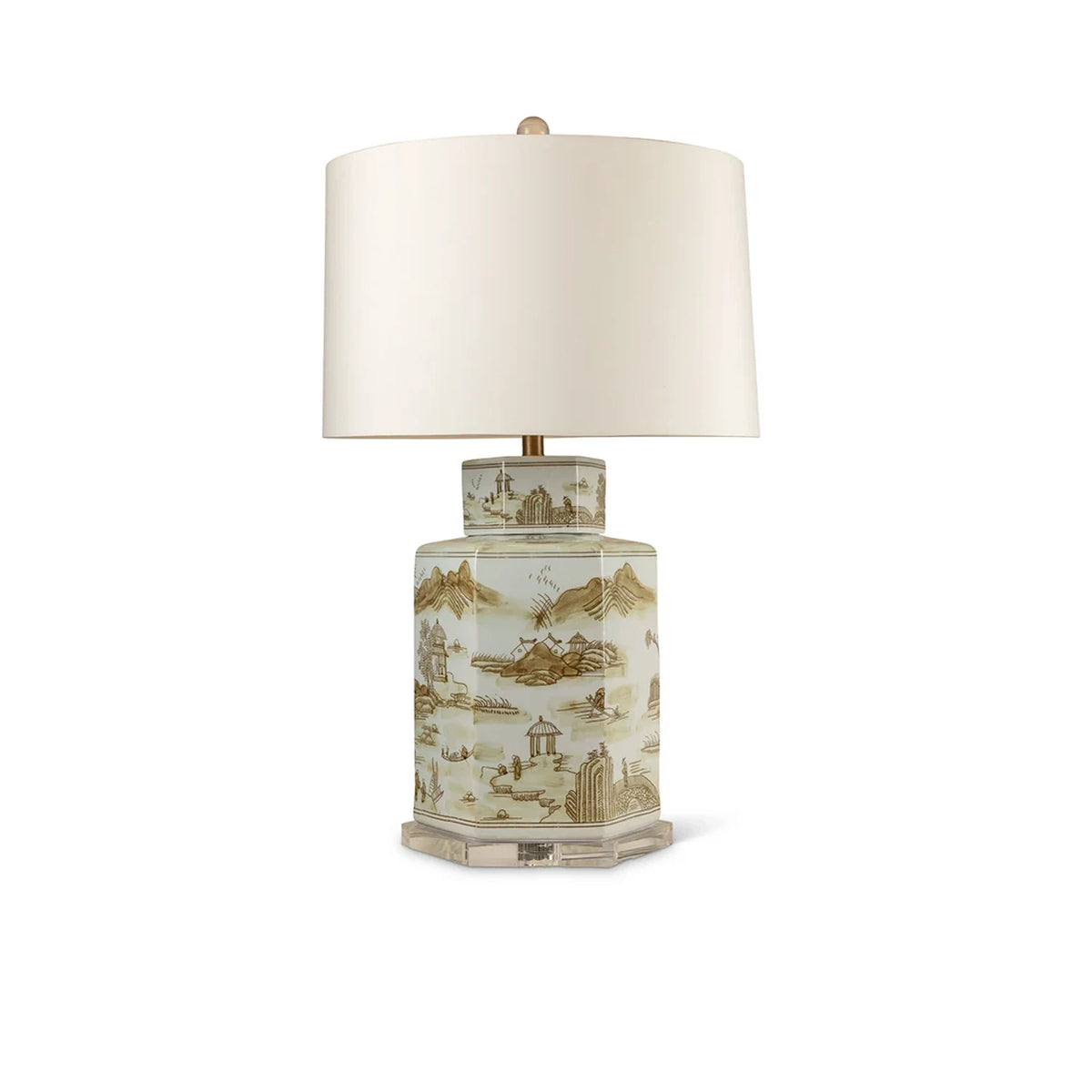 Canton Large Hex Lamp Brown