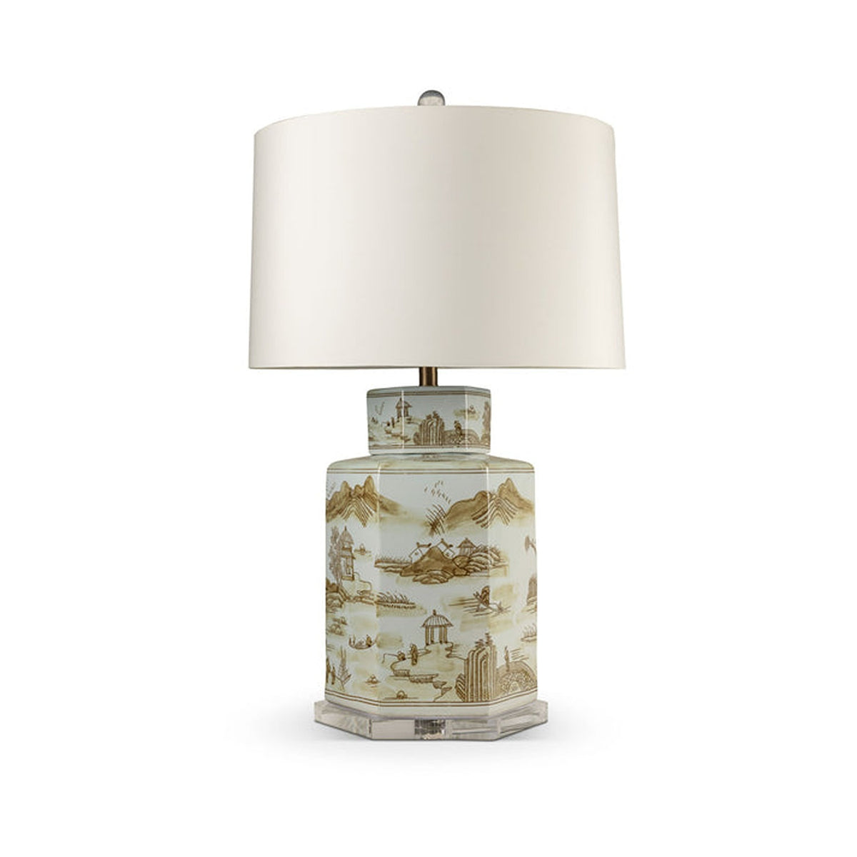 Canton Large Hex Lamp Brown