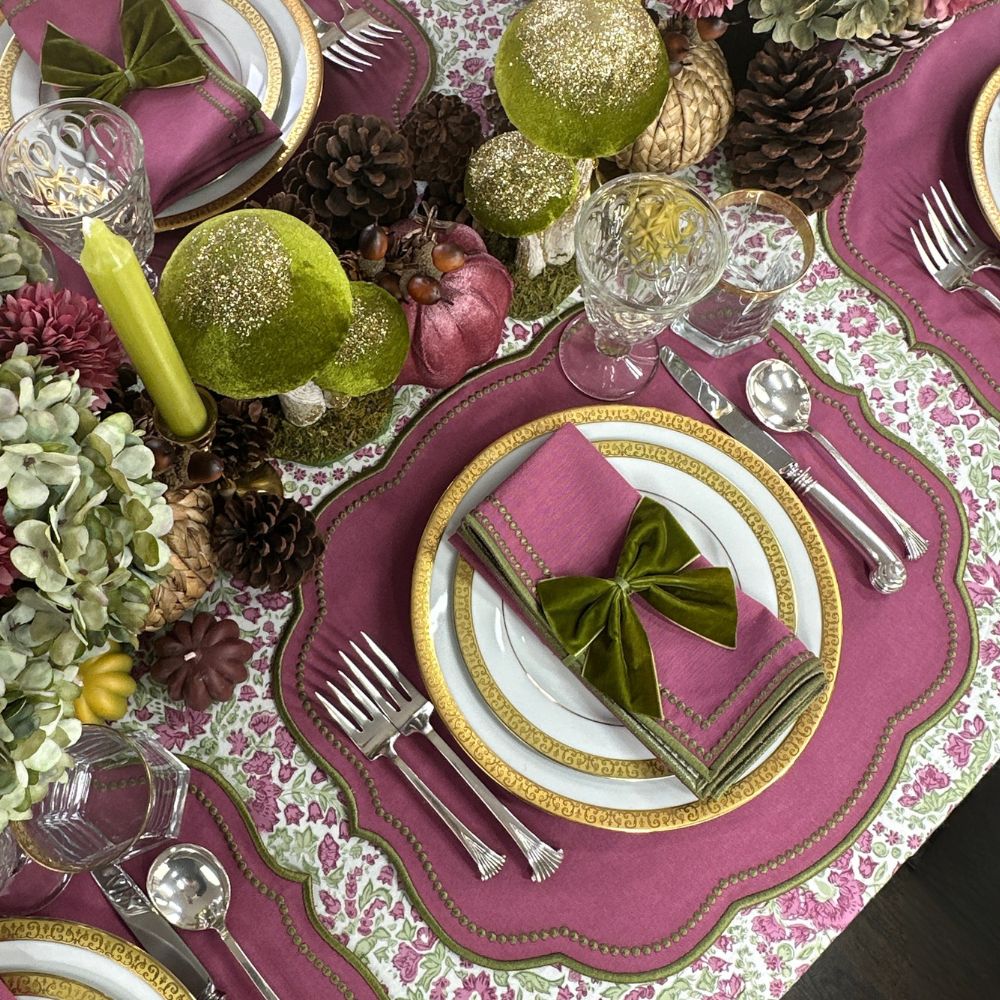 Larkspur & Bramble: Plum and Sage - Tablecloth