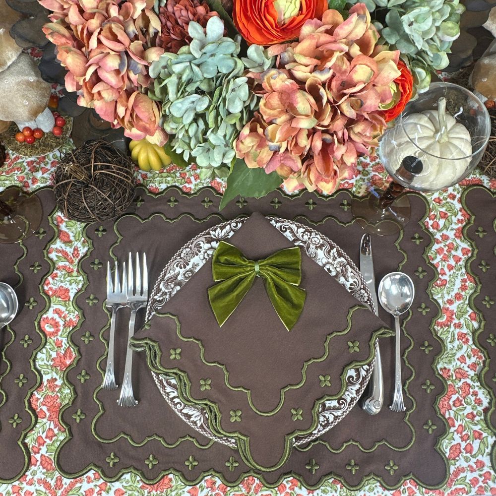 Georgina Placemat - Cocoa and Sage (Set of 4)