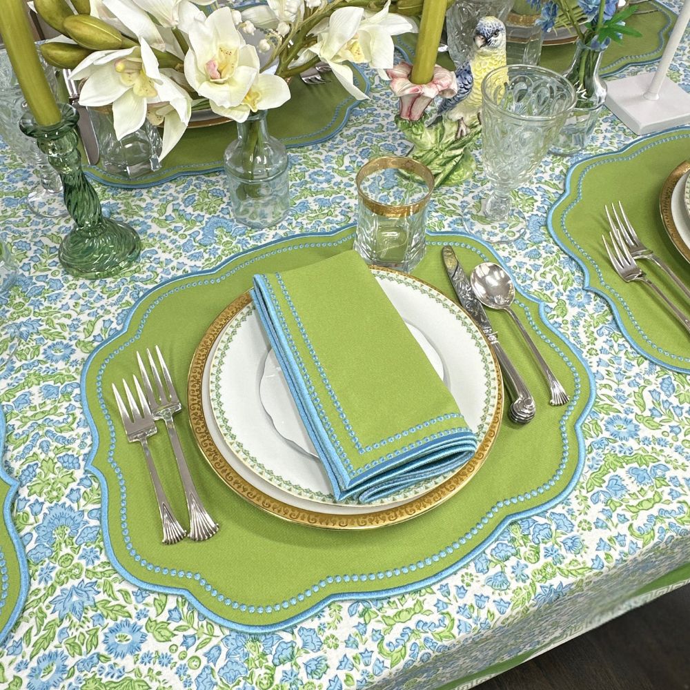 Charlotte Napkin - Green and Blue (Set of 4)