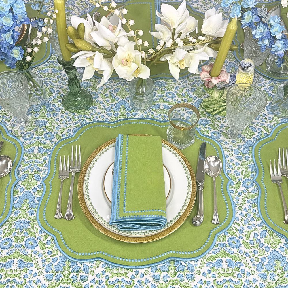 Charlotte Napkin - Green and Blue (Set of 4)