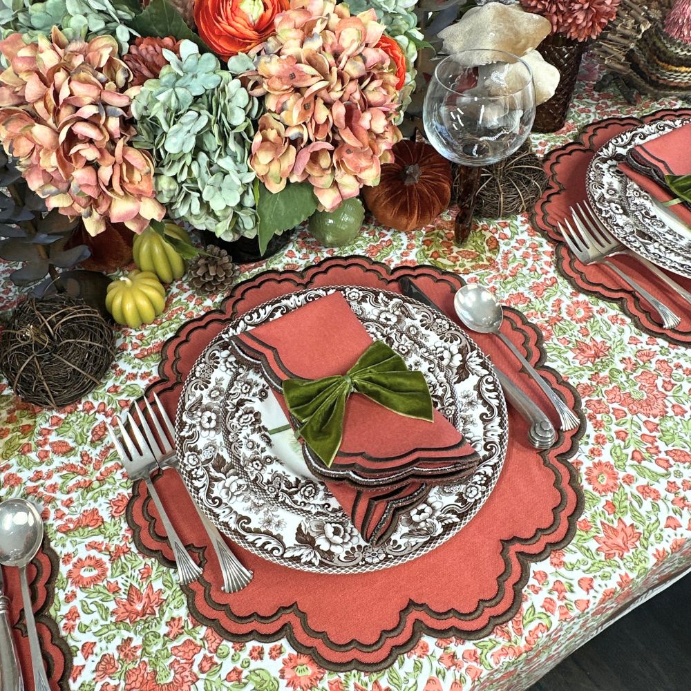 Bettina Placemat - Pumpkin and Cocoa (Set of 4)