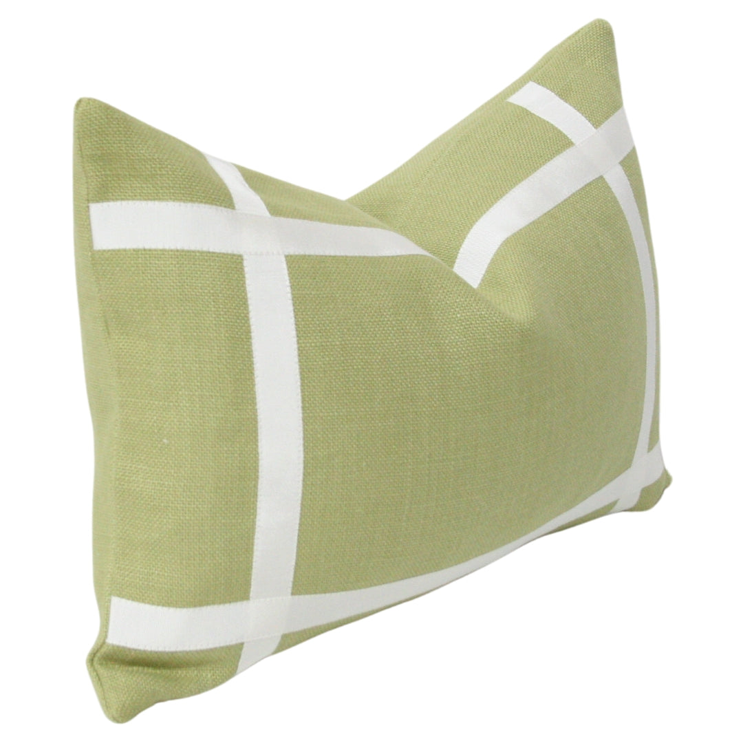 Leaf Green Linen with Off-White Ribbon (Last Chance)