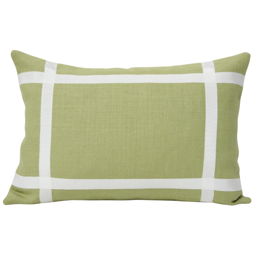 Leaf Green Linen with Off-White Ribbon (Last Chance)