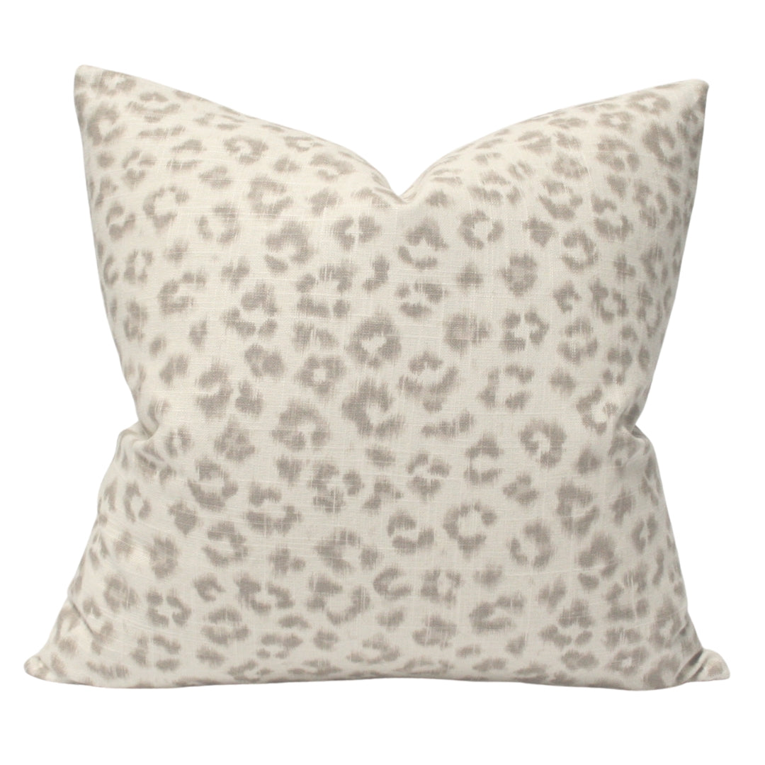 Leopard Linen Taupe & Ivory (Last Chance)
