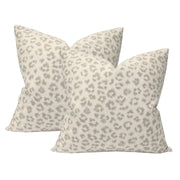 Leopard Linen Taupe & Ivory - Set of 2