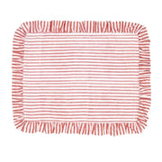 Red Stripes - Quilted Placemat with Ruffle  - Set of 4