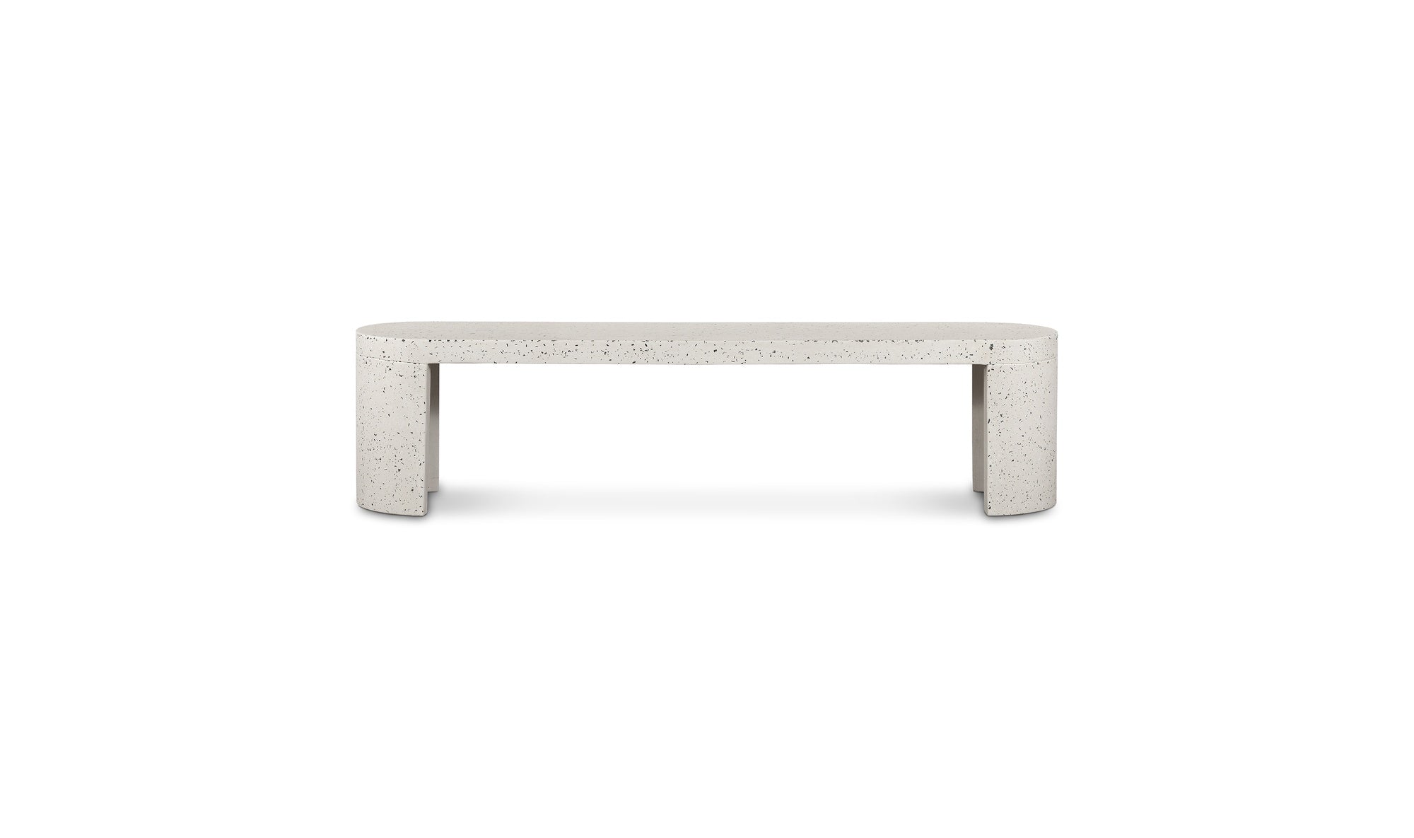 Talon Outdoor Bench White Terrazzo
