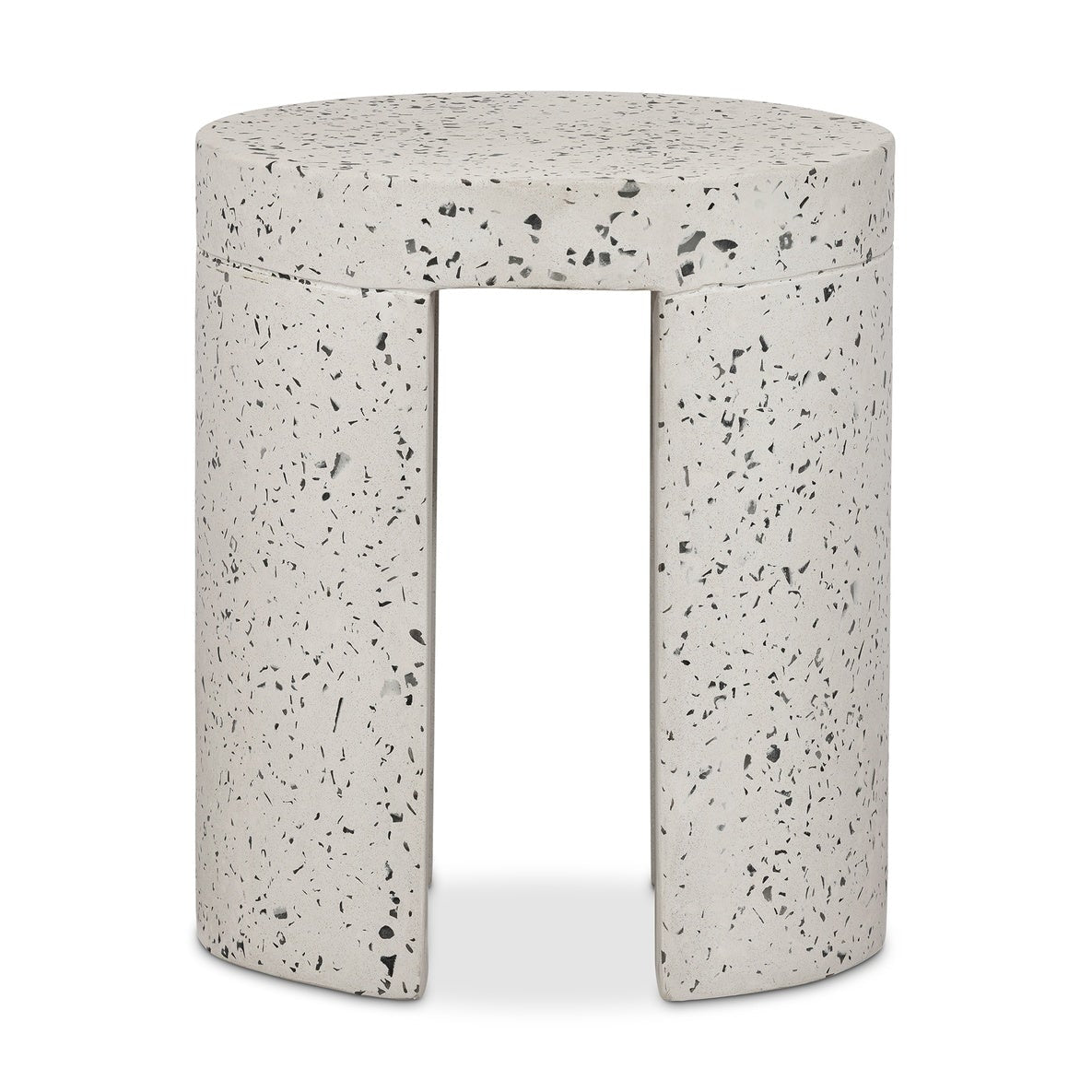 Talon Outdoor Stool White Terrazzo