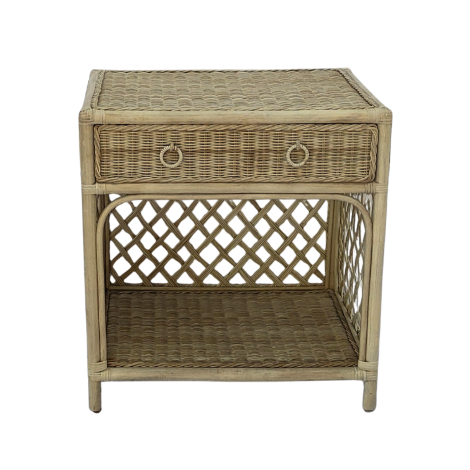 Coastal Lattice Bedside Table